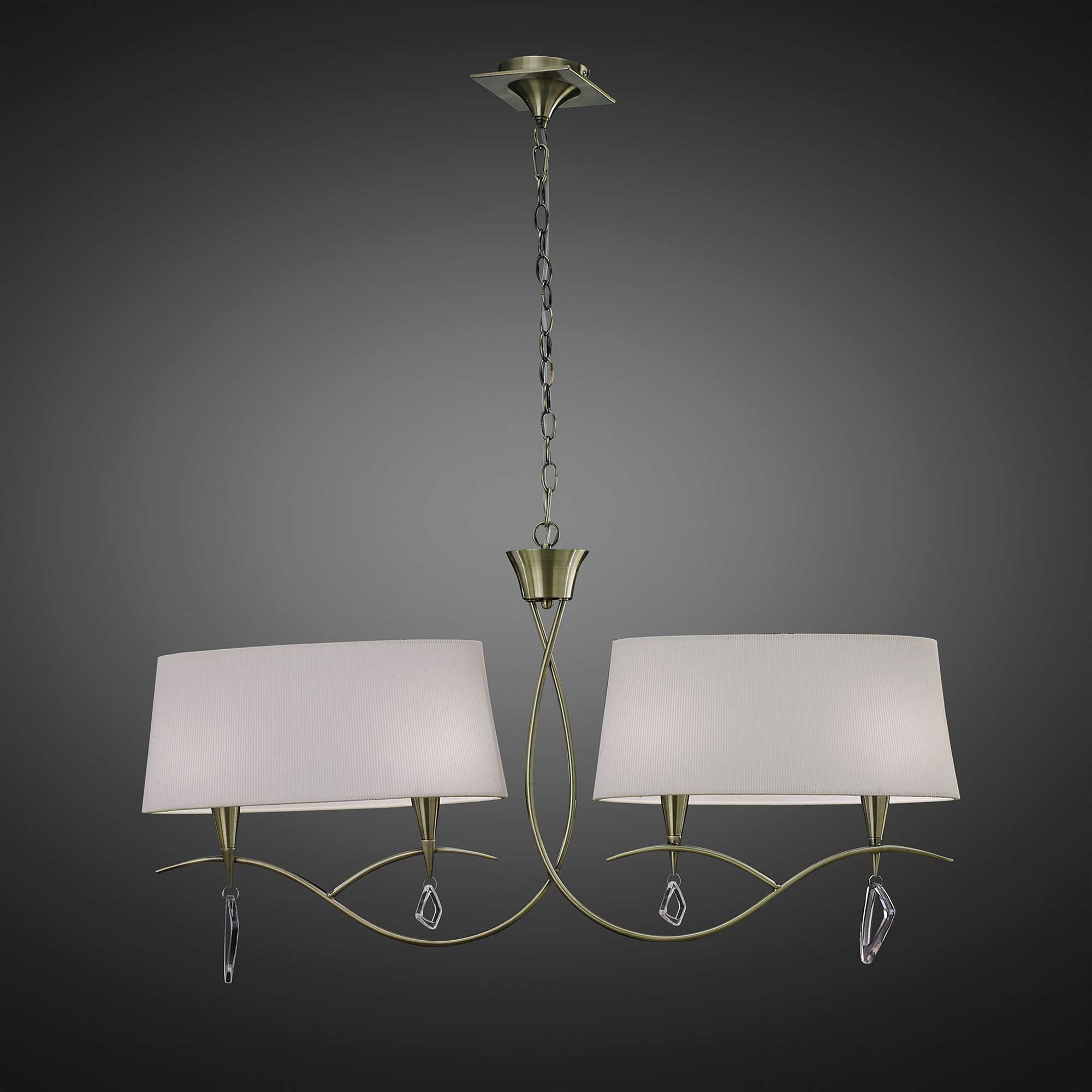 Mara Antique Brass-Ivory White Ceiling Lights Mantra Multi Arm Fittings